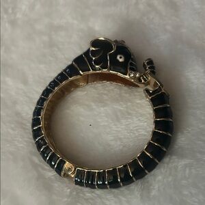 Black and Gold Elephant Bracelet